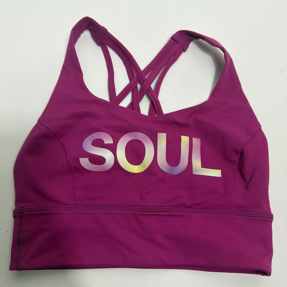 Lululemon X Soul cycle Free To Be Bra Longline Hot Pink  Size 4‎